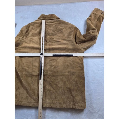 Vintage GAP Leather Suede Sherpa Jacket Mens XL Tan Brown Zip Car Coat Trucker image 11
