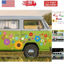 12 Sheets Daisy Stickers 130 Pcs Flower Car Decals Self Adhesive Vinyl Retro ...