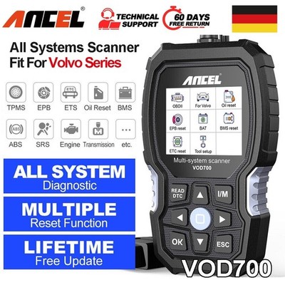 ANCEL VOD700 für VOLVO   Vollsystem-OBD2-Scanner Fahrzeugdiagnosegerät Öl BMS