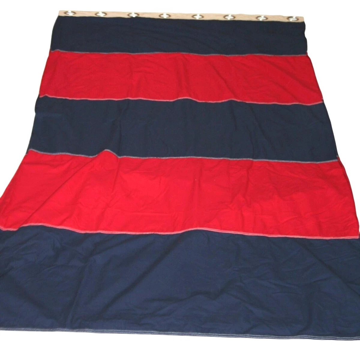 Housse De Couette Pottery Barn Teen - Rayures Rugby - Bordeaux, Rouge, Bleu - Queen