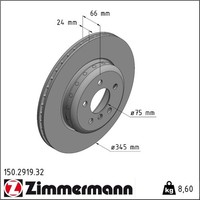 2X Zimmermann 150.2919.32 Bremsscheibe FüR BMW 3 4 F30 F80 F31 F34 F32 F82 F33