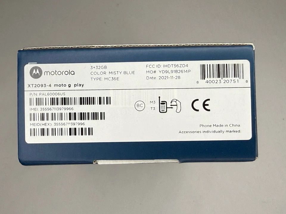 Moto G Play BRAND NEW IN BOX 2021 32GB XT2093-4 4G LTE Unlocked Blue Motorola - Image 2 of 4