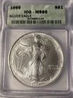 1995 Silver American Eagle $1 .999 1oz  - ICG MS-69 EARLY DATE GEM!!