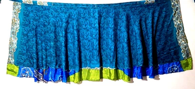 Women's Indian Sari Wrap Skirt Handmade Reversible Vintage Hippie XL Tea - Image 1 of 4
