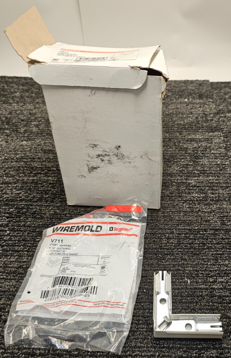 (QTY 10) Wiremold V711 Legrand Flat Elbow Ivory Steel 90 Degree