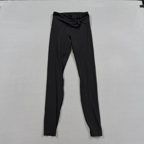 Lululemon Leggings Womens 4 Black High Rise Yoga Twist Waist Athletic Gym - Picture 1 of 8