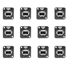 12 Neutrik etherCON Ethernet CAT6A Pass Through Panel Connector-NE8FDX-P6-B