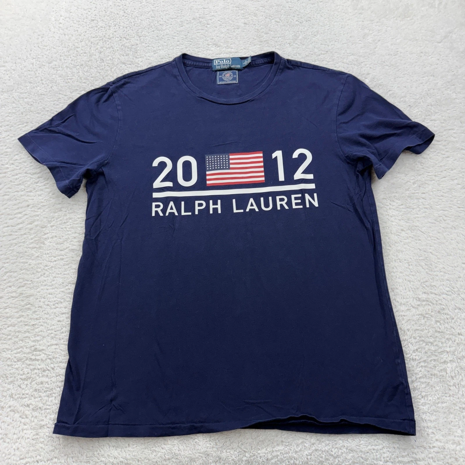 Polo Ralph Lauren Men 2012 USA Olympic Team T Shirt Navy Blue Size L