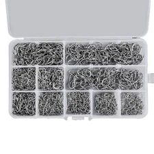 1000 PCS Fishing Hooks Set High Carbon Steel Barbed FishHooks for Saltwater4332