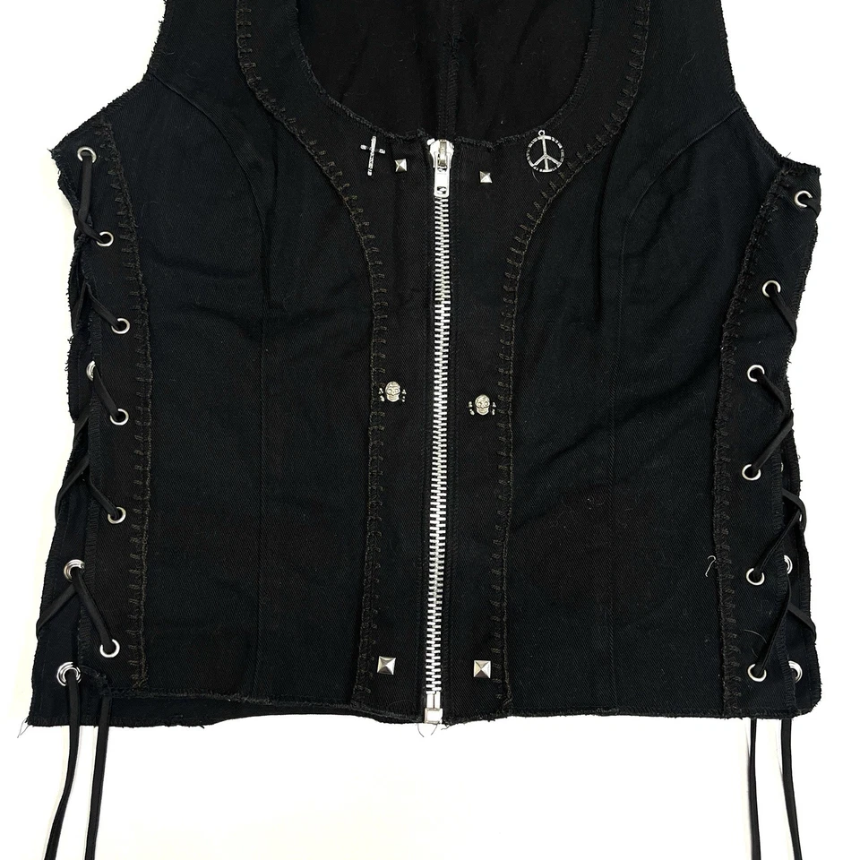 SERIOUS LOS ANGELES City of Rockers US Women’s 2X Black Zip Corset Top - Image 3 of 4