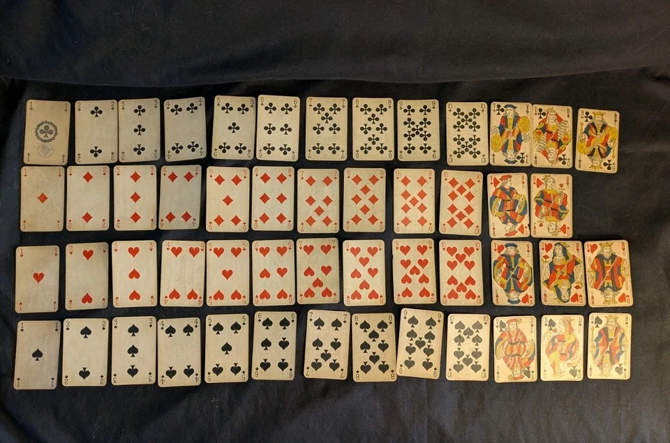 Jeu De Cartes Ancien BP Grimaud, Tampon Taxe 1890, Incomplet manque 1 Carte - Photo 2/4