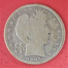 1905-S  BARBER HALF-DOLLAR (50¢) SILVER COIN   (B-02)
