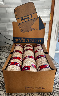 Box of 24 Pyramid New Old Stock Kite Cord String~1950 s Store Display Marked 10¢