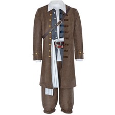 Pirates of the Caribbean Captain Jack Sparrow Cosplay Costume Adult Halloween