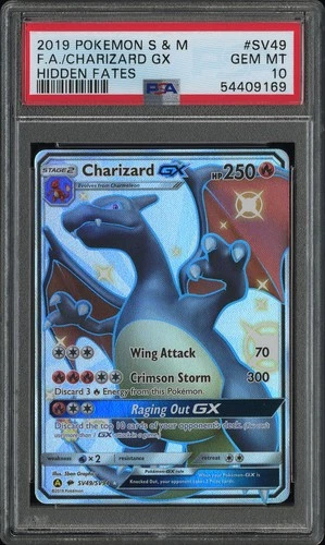 Pokemon Charizard Gx Hidden Fates SV49/SV94 PSA 10 Gem Mint