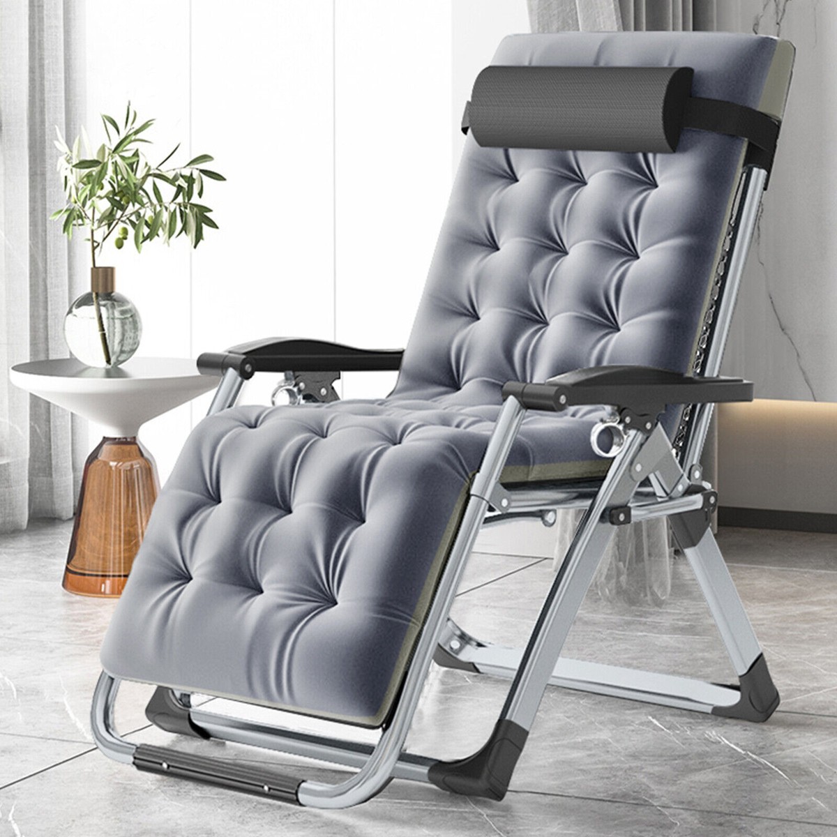H&ZT Zero Gravity Chair Lounge Chair Removable Cushion & Tray for