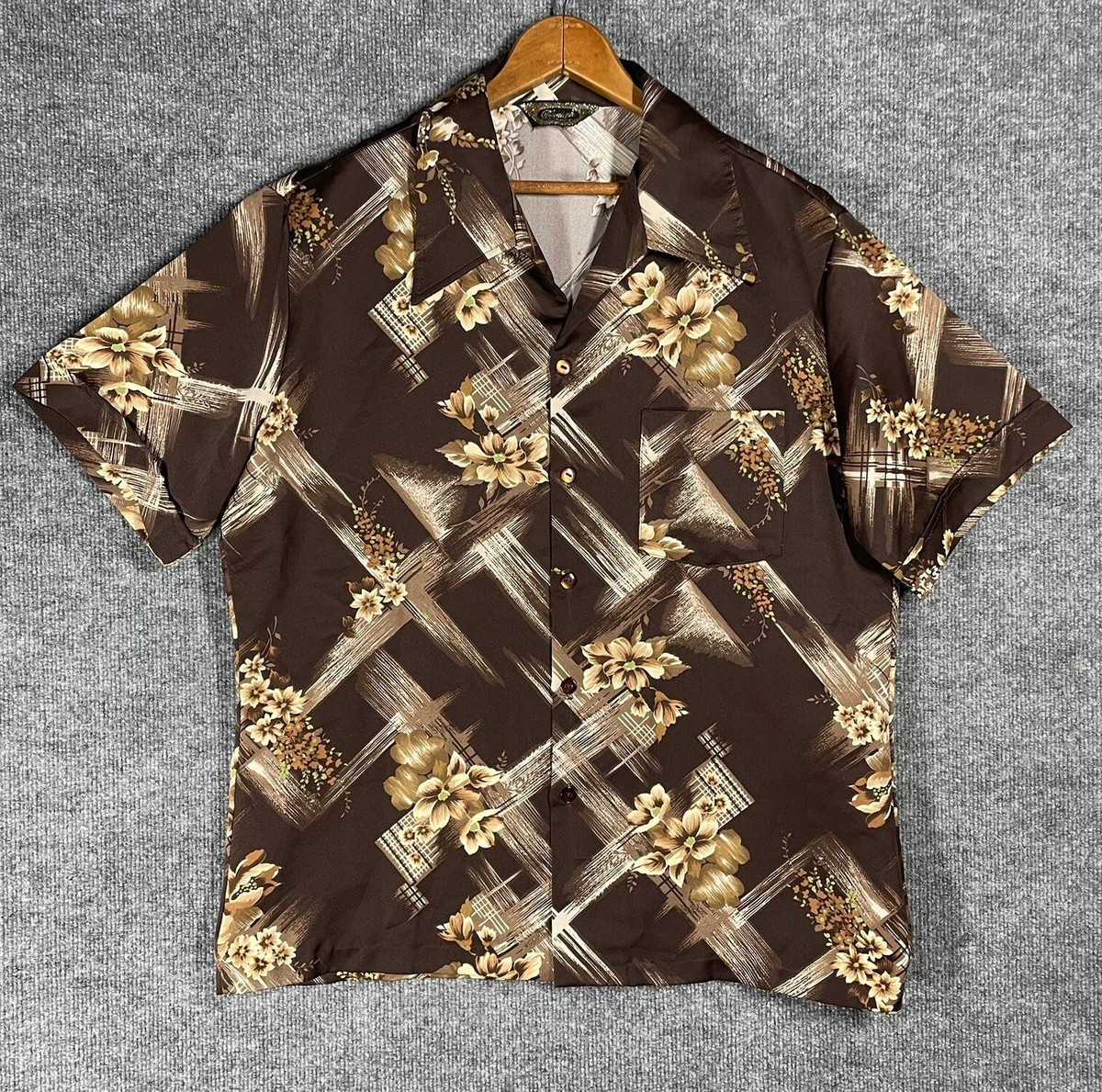 VINTAGE 60s 70s Triumph of California Hawaiian Disco Shirt XL