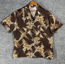 VINTAGE 60s 70s Triumph of California Hawaiian Disco Shirt XL Polyester Floral