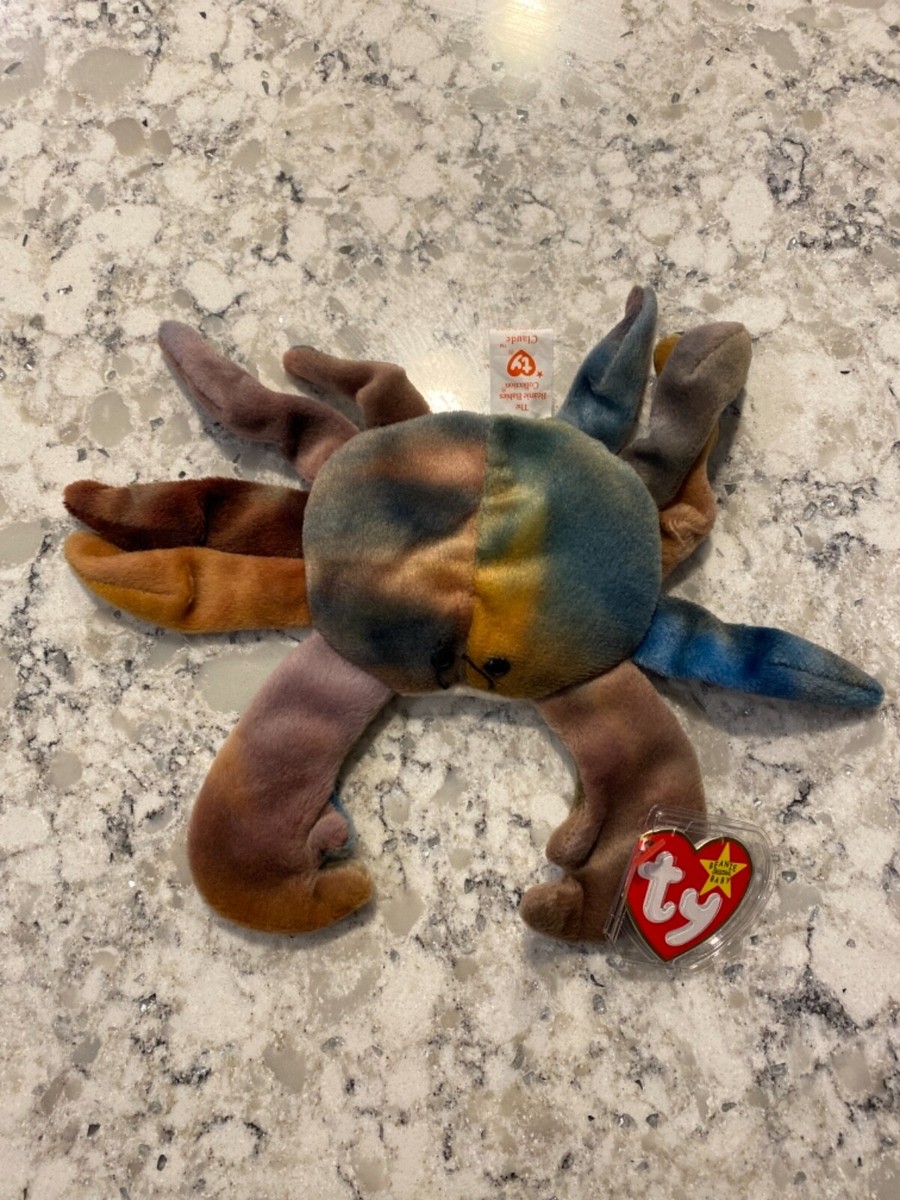 Ty Beanie Baby Claude the Crab DOB September 3, 1996 MWMT Free