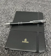 Emirates First Class Leather Notebook And Pen 