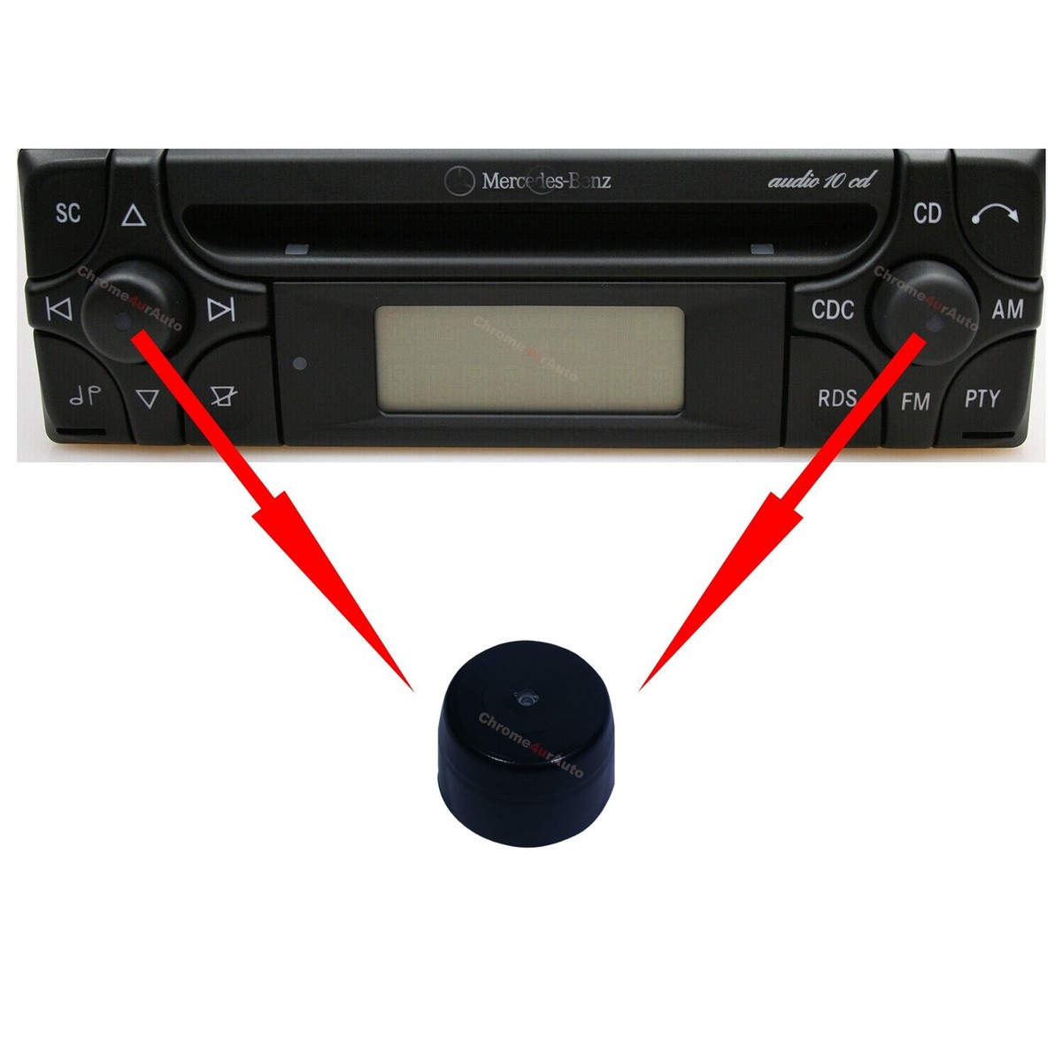 Radio CD Volume Knob Button for Mercedes Audio 10 CD A1708200386