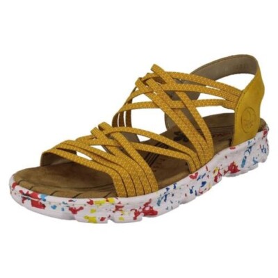 Ladies Rieker Casual Cross Detailed Elasticated Strappy Sandals 67898