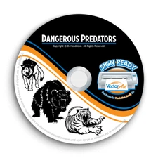 PREDATORS CLIPART-VECTOR CLIP ART IMAGES-VINYL CUTTER PLOTTER-CNC DXF GRAPHIC CD