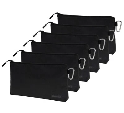 Coreflex 6 Pack Tool Pouch Zipper Bag, Small Tool Bag, Multipurpose Storage, Blk