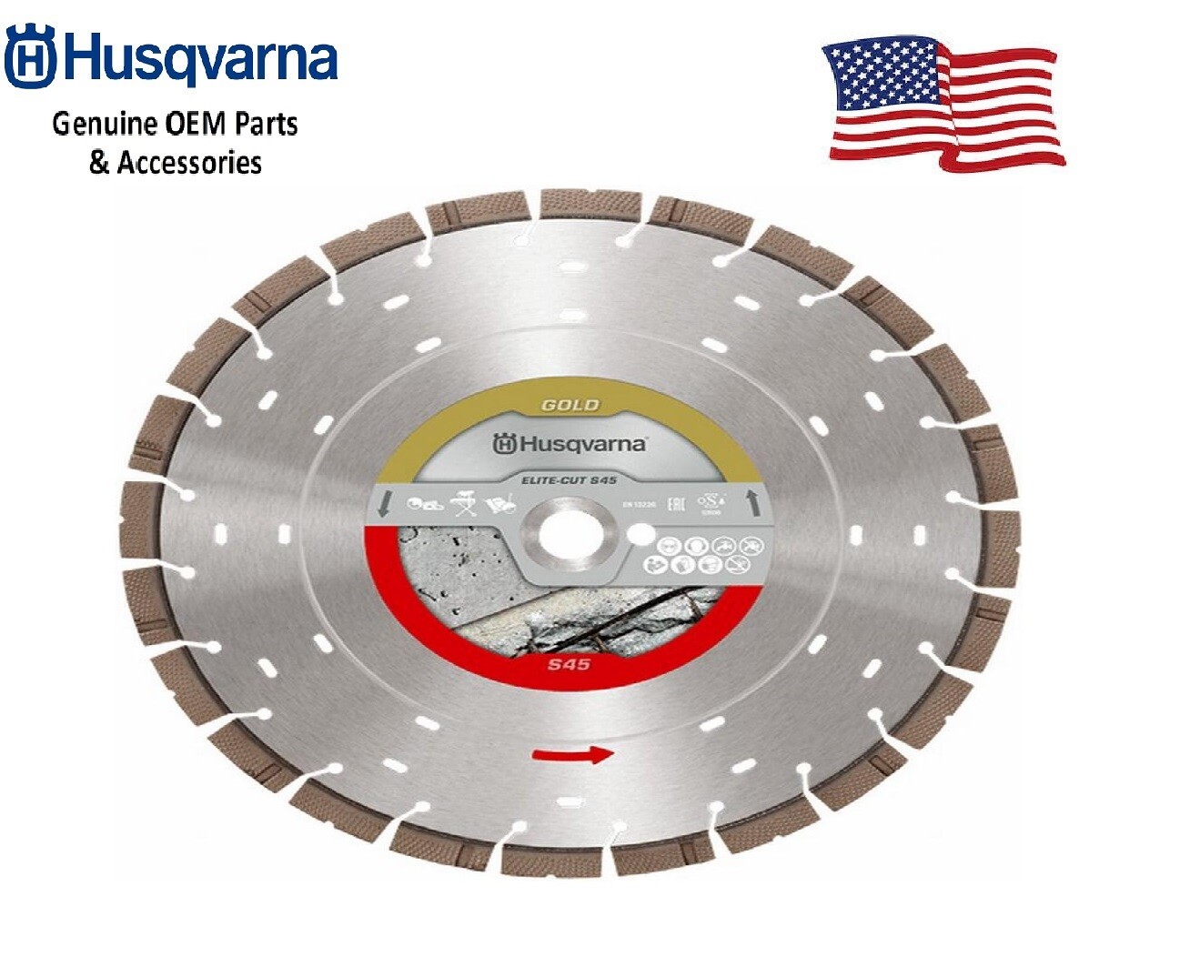 GENUINE Husqvarna EliteCut S45 Gold 14inch Diamond Blade 599494725 eBay