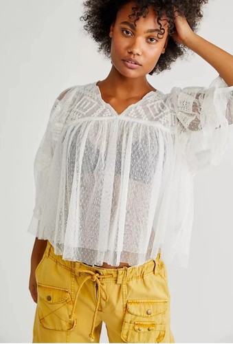 Free People 'True Candy' Top - Optic White - SMALL (UK 8-10) - RRP £68 - NEW - Picture 4 of 6