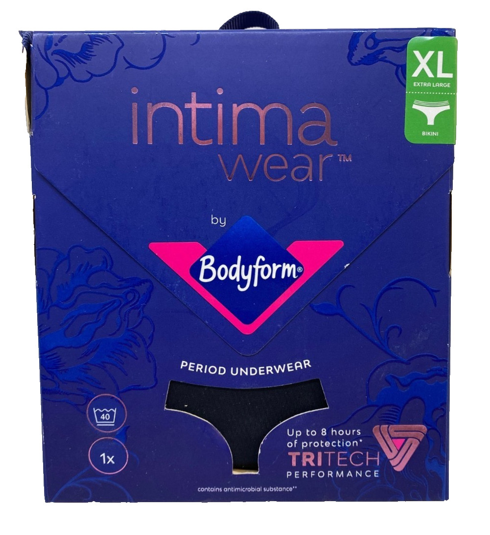 BODYFORM Intima Wear Period Underwear Black Bikini Size XL NEW / BOXED