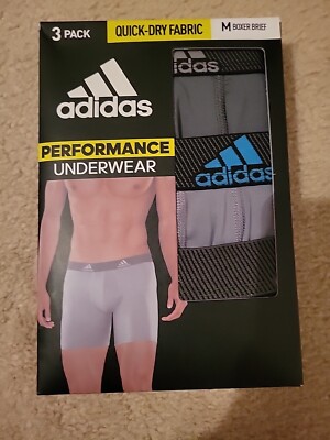 Adidas Performance Boxer Briefs Underwear 3-Pack Men's Size Medium