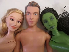 Lot 3 Wicked Movie Dolls Elphaba Glinda Fiyero Articuled 11.5" Oz Students Witch