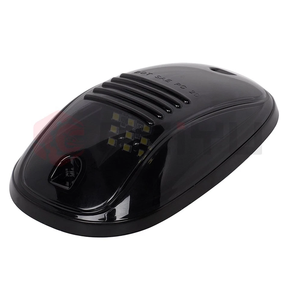 10pcs 12V LED Smoke Lens White Lamp Cab Marker Roof Light + Wiring For Dodge Ram - Image 4 of 4