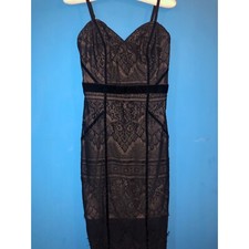 Lipsy & Michelle Keegan collab. Midi length black and nude bodycon dress Side 6 