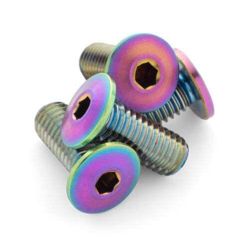 1.2g! Oil Slick Ultra-Low Profile Titanium Bottle Cage Bolts M5x12mm from Terske - Picture 1 of 23
