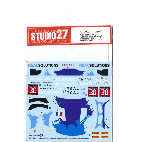 STUDIO 27 Decals ] 1/24 BMW Z4 