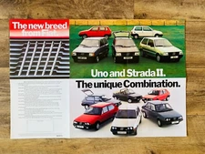 FIAT RANGE 1983 PANDA UNO STADA SUPERMIRAFIORI 126 SALES BROCHURE FOLD OUT STYLE