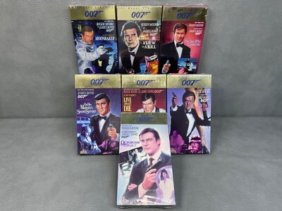 The James Bond 007 Roger Moore and George Lazenby 7 Classic VHS Series