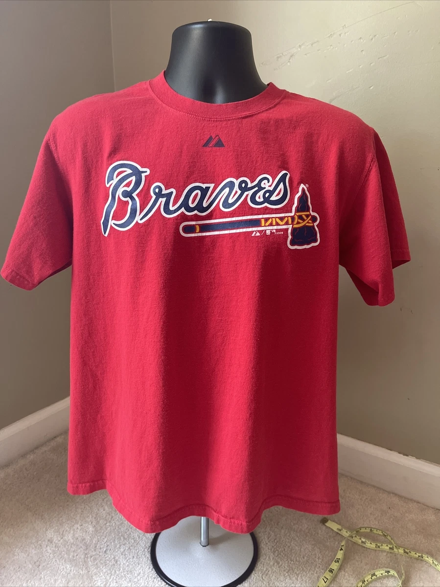 Atlanta Braves Majestic Red T- Shirt MLB Baseball Adult Medium