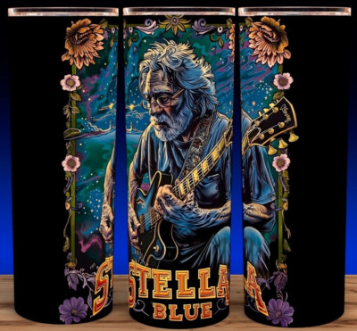 Grateful Dead Stella Blue Jerry Garcia Cup Mug Tumbler 20oz