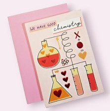 Good Chemistry Valentine's Card Love Hallmark Greeting Card + Envelope