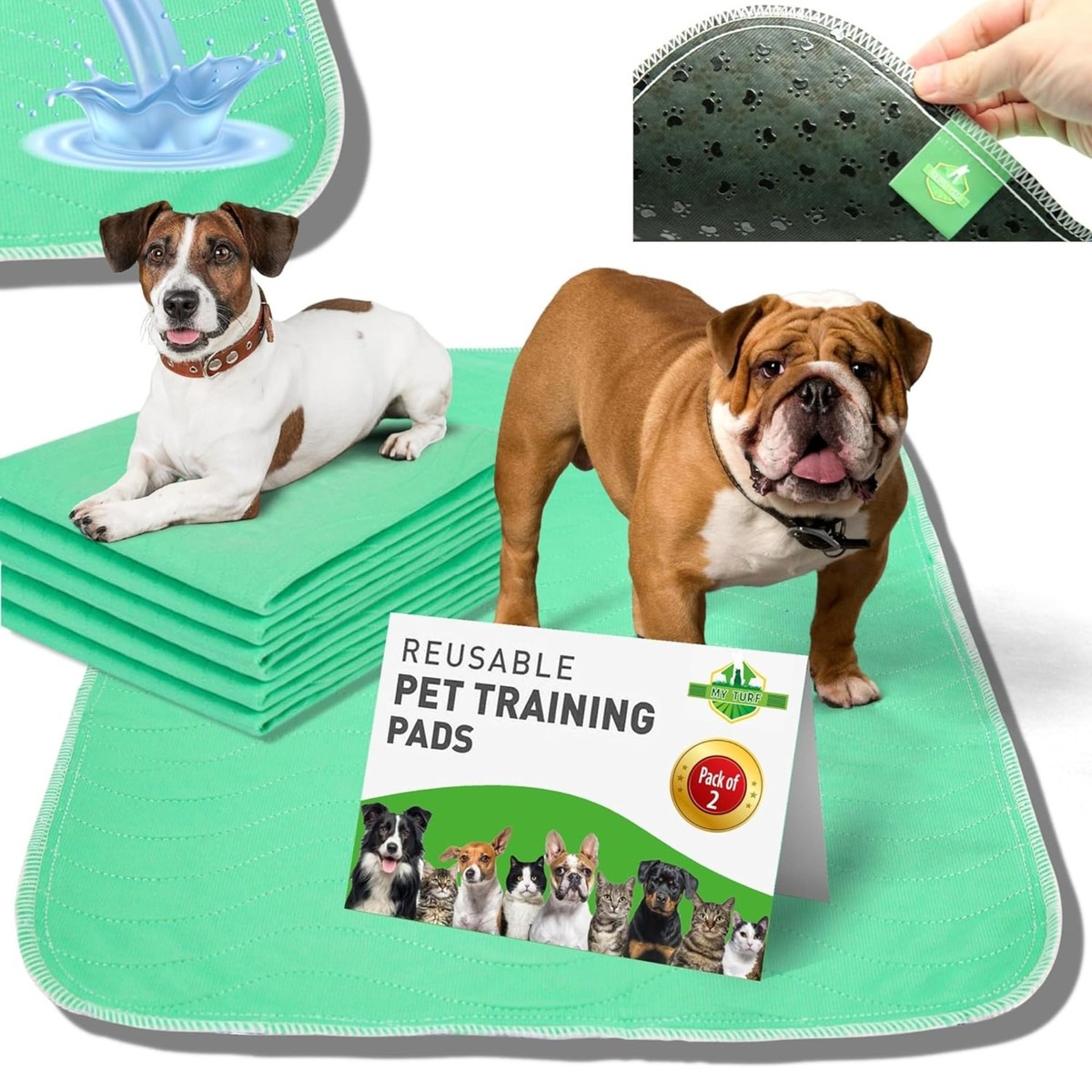 Premium Washable Pee Pads for Dog's Pee and Potty 2Pcs Reusable