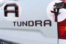 3D Raised Tailgate Insert Letters for Toyota Tundra 2014-2021,Black / Red