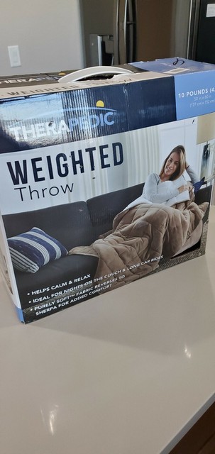 Therapedic Weighted Throw Blanket 10 lbs Gray 50" x 60" Reversible