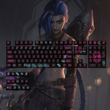 League of Legends Jinx Mechanical Keyboard PBT Keycaps 123 Keys Cherry MX High