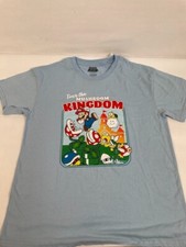 Vintage Style Super Mario Kingdom Men's Light Blue T-Shirt Size L