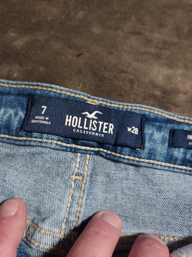 Hollister HIGH-RISE Rock Damen Größe 7 Blau Vintage Stretch Used-Look roher Saum - Bild 2 von 10