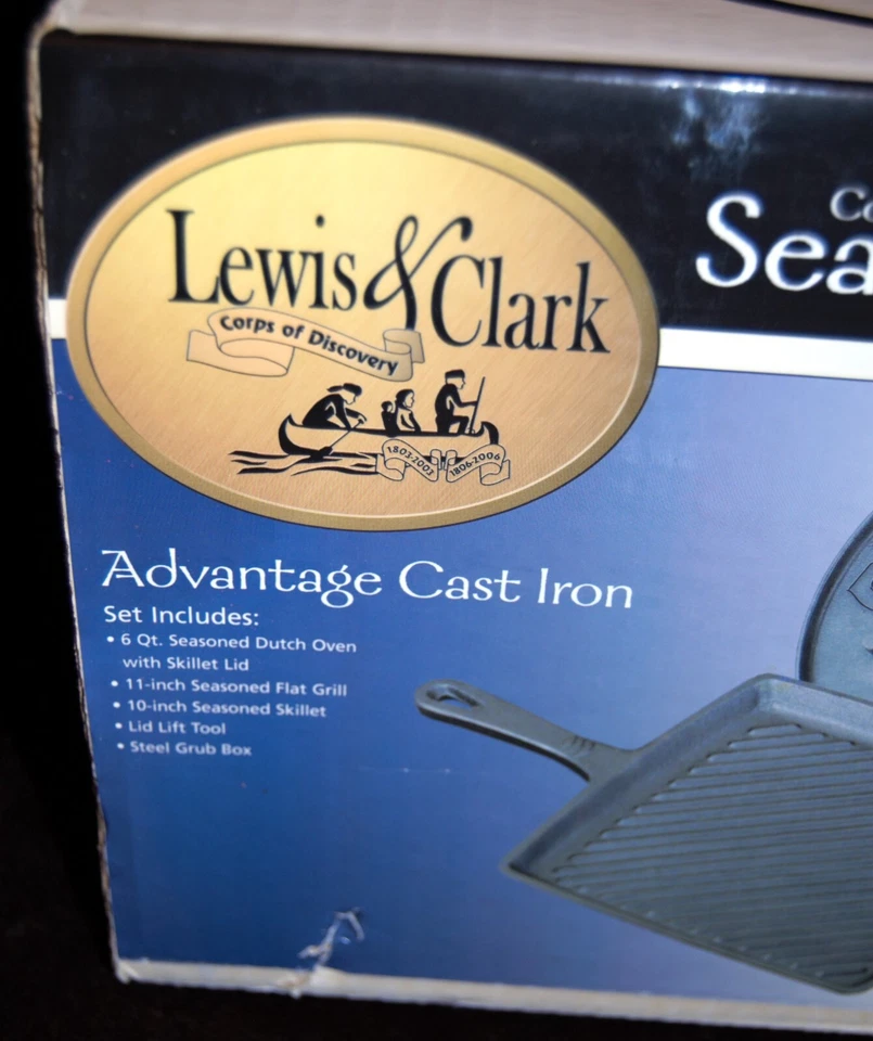 Camp Chef Lewis & Clark Seasoned Cast Iron Set w/ Metal Storage Box - Image 3 of 4