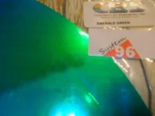 Dichroic Glass:CBS 96 COE Emerald Green on Thin Flat Black - 3"Sq